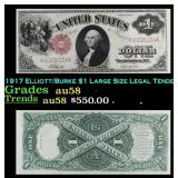 1917 $1 Large Size Legal Tender Note Grades Choice