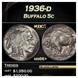 1936-d Buffalo Nickel 5c ms66+ SEGS