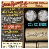 Double CC End SEARS Morgan Unc Dollar $1 Roll Rare