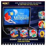 6 Coin Disney The Little Mermaid Gold Plated Round