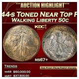 1944-s Walking Liberty Half Dollar Toned Near Top