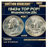 1943-s Washington Quarter TOP POP! 25c ms68 SEGS