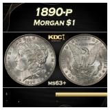 1890-p Morgan Dollar $1 Grades ms63+