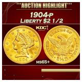 1904-p Gold Liberty Quarter Eagle $2 1/2 ms65+ SEG