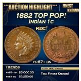 1882 Proof Indian Cent TOP POP! 1c pr67+ bn SEGS