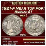 1921-p Morgan Dollar Near Top Pop! $1 ms67 SEGS