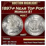 1897-p Morgan Dollar Near Top Pop! $1 ms67 SEGS