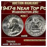 1947-s Washington Quarter Near Top Pop 25c ms68 SE