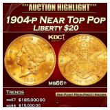 1904-p Gold Liberty Double Eagle Near Top Pop $20