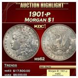 1901-p Morgan Dollar $1 ms62 USCG