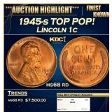1945-s Lincoln Cent TOP POP! 1c ms68 rd SEGS