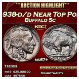 1938-d/d Buffalo Nickel Near Top Pop 5c ms67+ SEGS