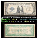 1928D $1 Blue Seal Silver Certificate "Funnyback"
