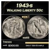 1943-s Walking Liberty Half Dollar 50c Grades ms65