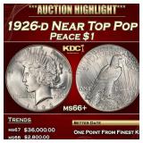 1926-d Peace Dollar Near Top Pop $1 ms66+ SEGS