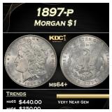 1897-p Morgan Dollar $1 Grades ms64+