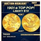 1901-s Gold Liberty Eagle TOP POP! $10 ms67 SEGS