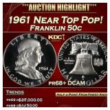 1961 Proof Franklin Half Dollar Near Top Pop! 50c