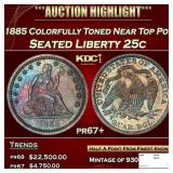 1885 Proof Seated Liberty Quarter Colorfully Toned