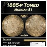1885-p Morgan Dollar Toned $1 ms66+ SEGS