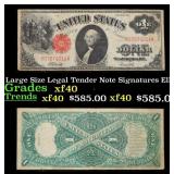 1917 $1 Large Size Legal Tender Note Grades xf Sig