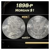 1898-p Morgan Dollar $1 Grades ms63+