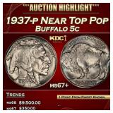 1937-p Buffalo Nickel Near Top Pop 5c ms67+ SEGS