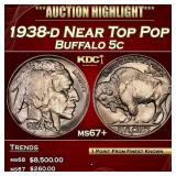 1938-d Buffalo Nickel Near Top Pop 5c ms67+ SEGS