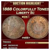 1888 Proof Liberty Nickel Colorfully Toned 5c pr66