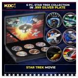 6 Coin Star Trek .999 Fine Silver Plated Round Col