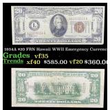 1934A $20 FRN Hawaii WWII Emergency Currency Grade