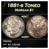 1881-s Morgan Dollar Toned $1 ms66+ SEGS