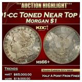 1891-cc Morgan Dollar Toned Near Top Pop $1 ms66+