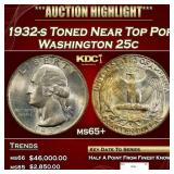 1932-s Washington Quarter Toned Near Top Pop 25c m