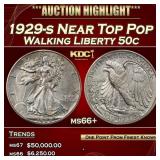 1929-s Walking Liberty Half Dollar Near Top Pop 50
