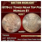 1878-cc Morgan Dollar Toned Near Top Pop $1 ms66+