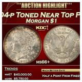 1904-p Morgan Dollar Toned Near Top Pop! $1 ms66+