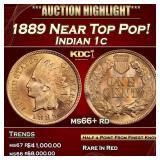 1889 Indian Cent Near Top Pop! 1c ms66+ rd SEGS