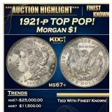 1921-p Morgan Dollar TOP POP! $1 ms67+ SEGS