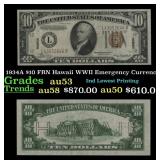 1934A $10 FRN Hawaii WWII Emergency Currency Grade