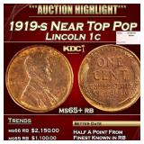 1919-s Lincoln Cent Near Top Pop 1c ms65+ rb SEGS