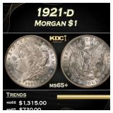1921-d Morgan Dollar $1 Grades ms65+