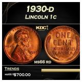 1930-d Lincoln Cent 1c Grades ms66 rd