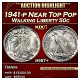 1941-p Walking Liberty Half Dollar Near Top Pop 50