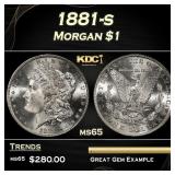 1881-s Morgan Dollar $1 Grades ms65