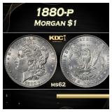 1880-p Morgan Dollar $1 Grades ms62
