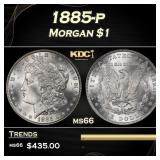 1885-p Morgan Dollar $1 Grades ms66