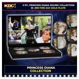 5 Coin Princess Diana V Gold Plated Round Collecti