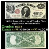 1917 $1 Large Size Legal Tender Note Grades Select