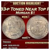 1883-p Morgan Dollar Toned Near Top Pop $1 ms67+ S